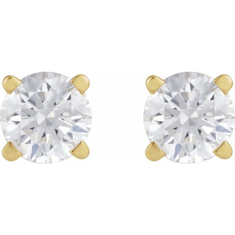 14K Yellow Gold 1/4 CT Natural Diamond Earring