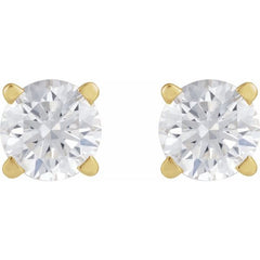 14K Yellow Gold 1/4 CT Natural Diamond Earring