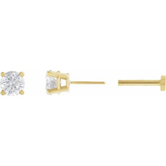 14K Yellow Gold 1/4 CT Lab-Grown Diamond Earring