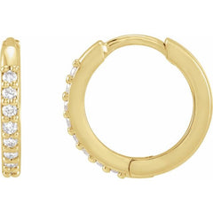 Sterling Silver 1/6 CTW Natural Diamond Hinged 10 mm Hoop Earrings