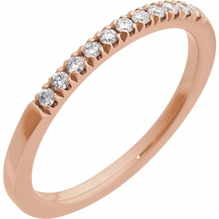 10K Rose Gold 1/6 CTW Natural Diamond Stackable Ring