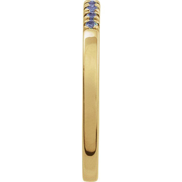 10K Yellow Gold Natural Alexandrite Stackable Ring