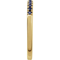 10K Yellow Gold Natural Blue Sapphire Stackable Ring