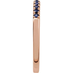 10K Rose Gold Lab-Grown Blue Sapphire Stackable Ring