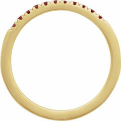 10K Yellow Gold Natural Mozambique Garnet Stackable Ring