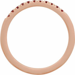 10K Rose Gold Natural Mozambique Garnet Stackable Ring