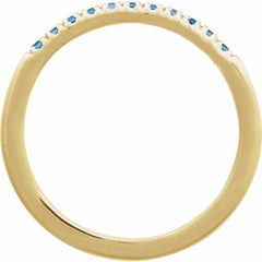 10K Yellow Gold Natural London Blue Topaz Stackable Ring