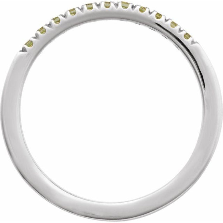 10K White Gold Natural Peridot Stackable Ring