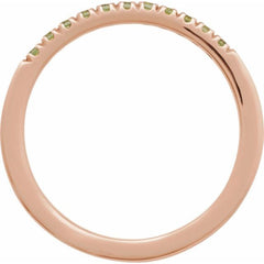 10K Rose Gold Natural Peridot Stackable Ring