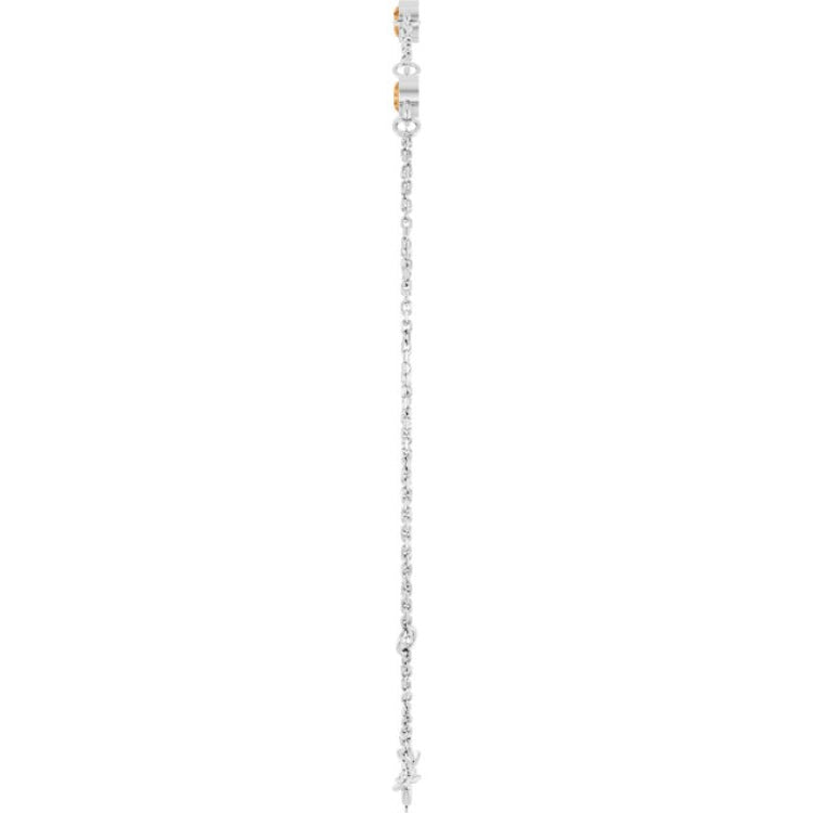 Sterling Silver Natural Citrine Bezel-Set 3-Stone 6 1/2-7 1/2" Bracelet