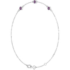 Sterling Silver Lab-Grown Alexandrite Bezel-Set 3-Stone 6 1/2-7 1/2" Bracelet