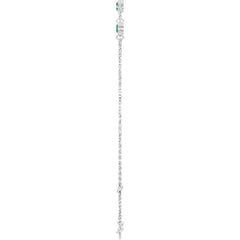 Sterling Silver Natural Emerald Bezel-Set 3-Stone 6 1/2-7 1/2" Bracelet