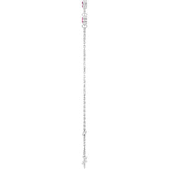 Sterling Silver Natural Pink Tourmaline Bezel-Set 3-Stone 6 1/2-7 1/2" Bracelet