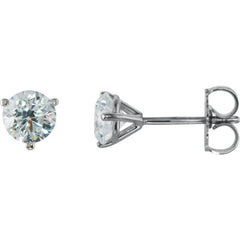 14K White Gold 1 CTW Natural Diamond Stud Earrings