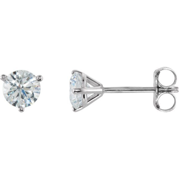 14K White Gold 3/4 CTW Natural Diamond Stud Earrings