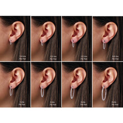 Platinum 3 CTW Natural Diamond Inside-Outside 34.5 mm Hinged Hoop Earrings