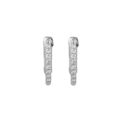 Platinum 1/4 CTW Natural Diamond Inside-Outside 14.5 mm Hinged Hoop Earrings