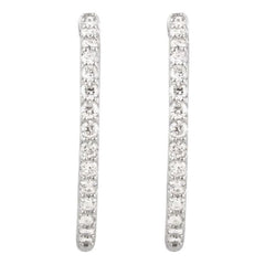 Platinum 2 CTW Natural Diamond Inside-Outside 29.5 mm Hinged Hoop Earrings