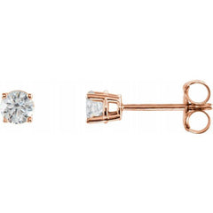 Sterling Silver 2.5 mm Imitation White Cubic Zirconia Earrings