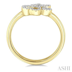 1/20 Ctw Dog Paw Round Cut Diamond Ring in Yellow Gold Vermeil