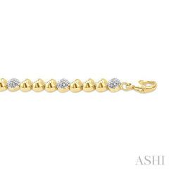 6 MM Bold Bead and 1/5 Ctw Round Cut Bead Bijoux Diamond Fashion Bracelet in Yellow Gold Vermeil