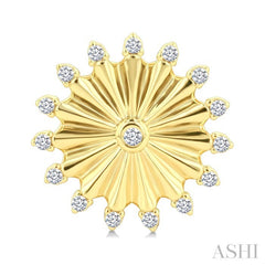 1/5 Ctw Round Cut Diamond Pirouette Circle Fluted Fashion Earrings in 10K Yellow Gold