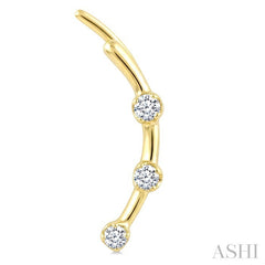 1/8 Ctw Round Cut Diamond Fashion Ear Climbers in 10K Yellow Gold