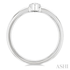 1/5 Ctw Bezel Set Pear Cut Diamond Fashion Ring in 14K White Gold