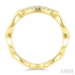 1/6 Ctw Open Link Round Cut Diamond Fashion Ring in 14K Yellow Gold