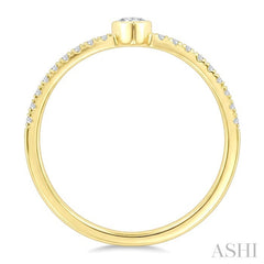 1/3 Ctw Bezel Set Pear and Round Cut Diamond Luna Bezel Fashion Ring in 14K Yellow Gold
