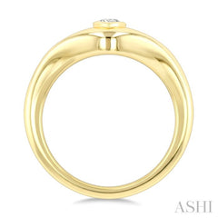 1/5 Ctw Pear Cut Golden Glow Diamond Fashion Signet Ring in 10K Yellow Gold