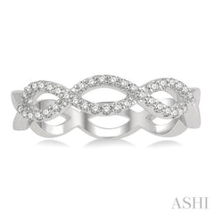 1/5 Ctw Twisted Round Cut Diamond Infinity Fashion Band in 14K White Gold