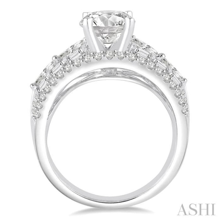 1 1/5 Ctw Diamond Semi-Mount Engagement Ring in 14K White Gold