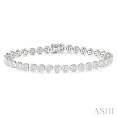 3 Ctw Lovebright Round Cut Diamond Bracelet in 14K White Gold