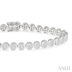 3 Ctw Lovebright Round Cut Diamond Bracelet in 14K White Gold