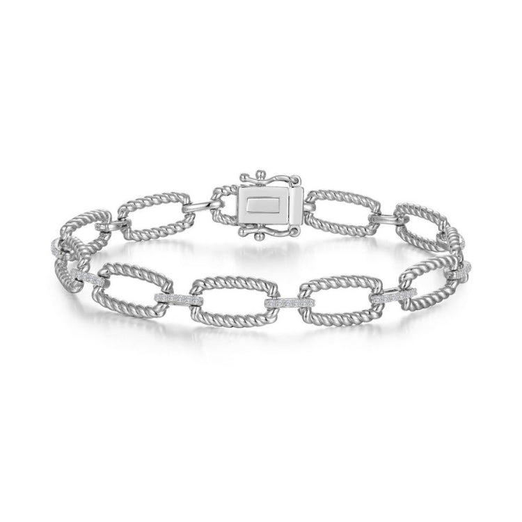 Rectangle Shape Cable Link Bracelet