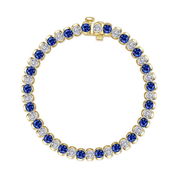 7.5 CTW Aria Half- Bezel Sapphire Tennis Bracelet