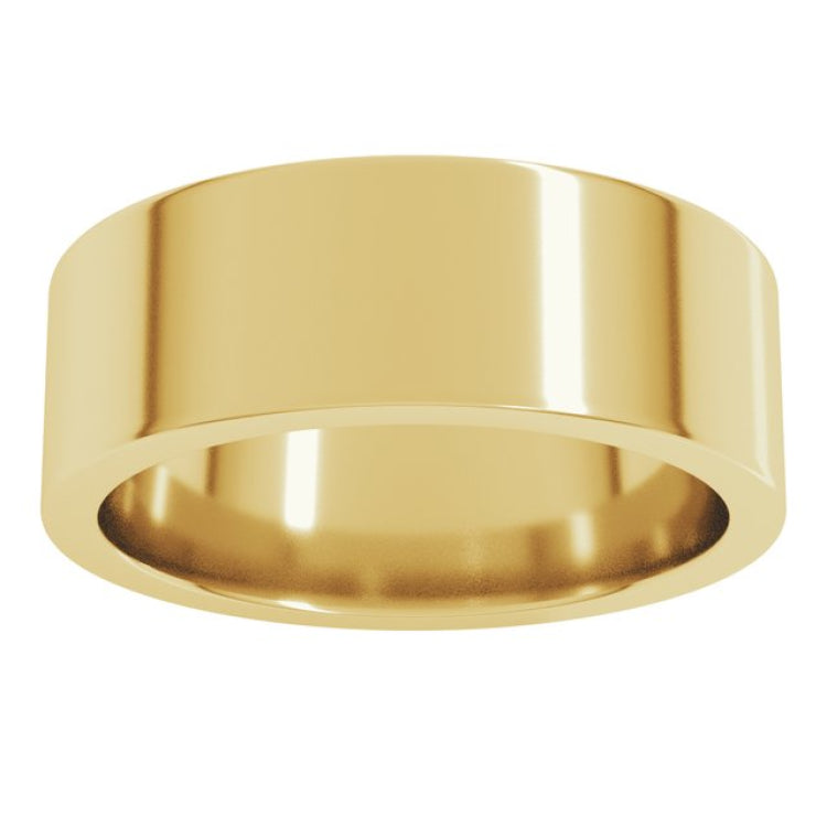 14K Yellow Gold 7 mm Comfort-Fit Flat Band Size 5