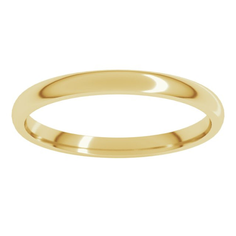 10K Yellow Gold 2 mm Lightweight Comfort-Fit Half Round Band Size 5.5