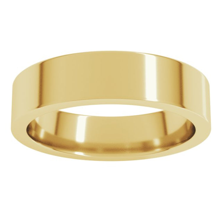10K Yellow Gold 5 mm Comfort-Fit Flat Band Size 8