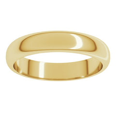10K Yellow Gold 4 mm Half Round Band Size 12