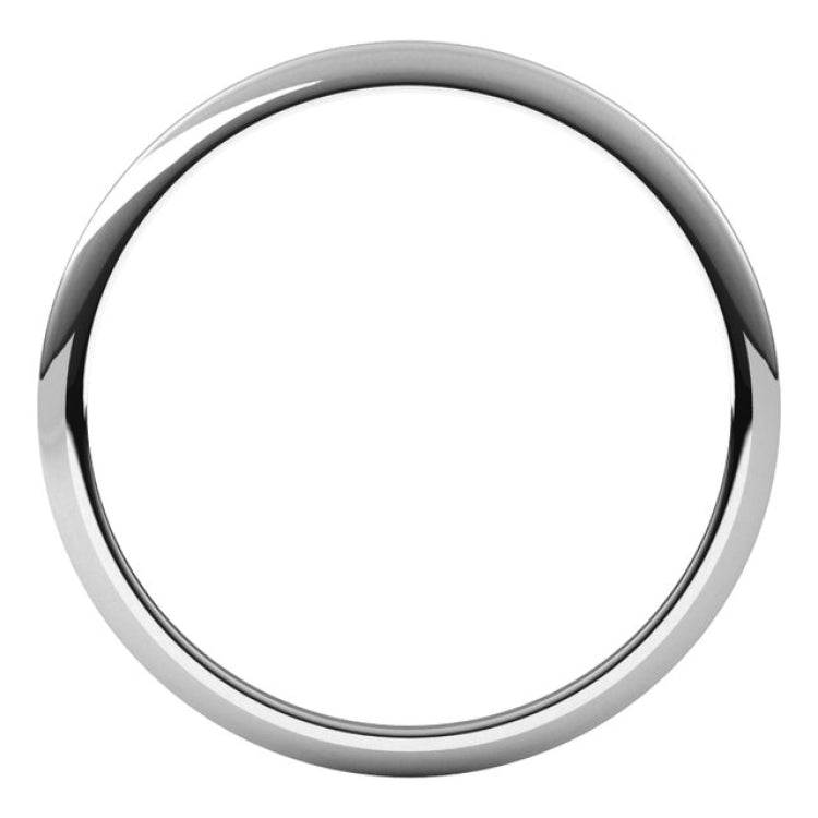 14K White Gold 1 mm Half Round Band Size 4