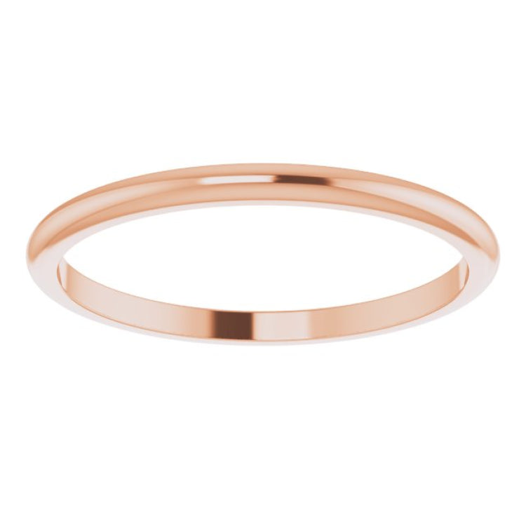 14K Rose Gold 1.5 mm Half Round Band Size 6.5