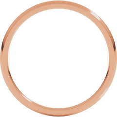 14K Rose Gold 1.5 mm Lightweight Comfort-Fit Half Round Band Size 7