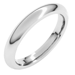 14K White Gold 3 mm Comfort-Fit Half Round Band Size 10