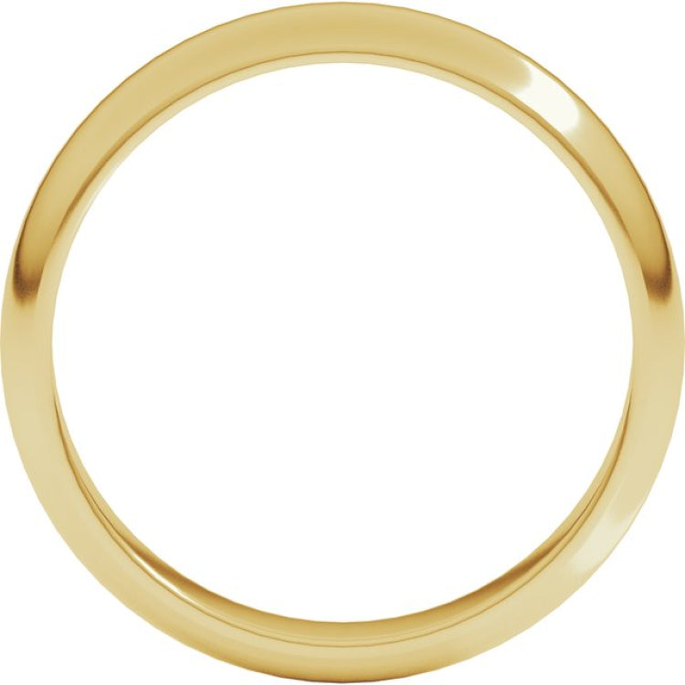 18K Yellow Gold 4 mm Half Round Band Size 8