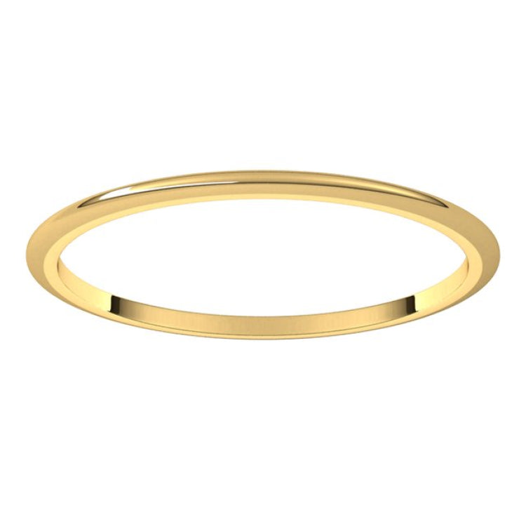 14K Yellow Gold 1 mm Half Round Band Size 5.5
