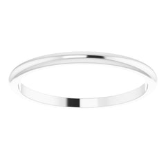 14K X1 White Gold 1.5 mm Half Round Band Size 5.5