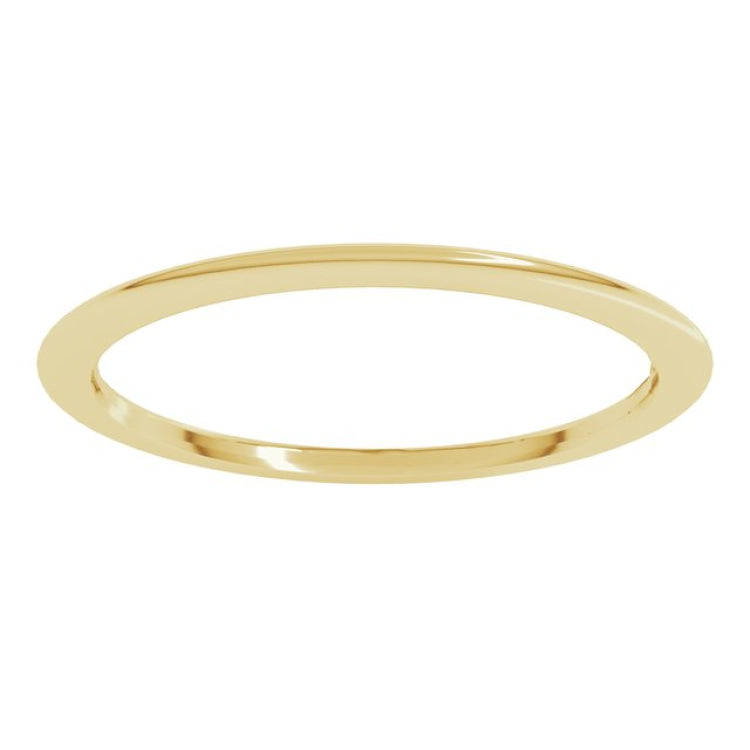 14K Yellow Gold 1 mm Comfort-Fit Half Round Band Size 7.5