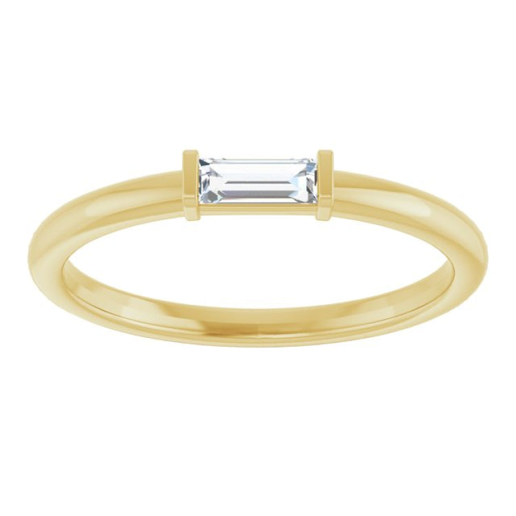 14K Yellow Gold 1/6 CTW  Natural Diamond Stackable Ring